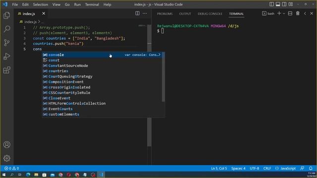 JavaScript Array push Method || JavaScript tutorial for beginners смотреть онлайн