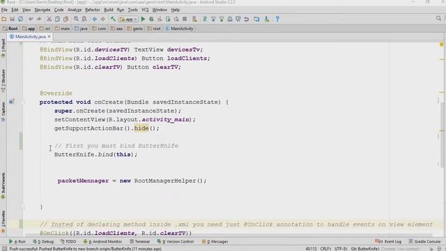 ANDROID TUTORIAL - Butter Knife - Dependency injection смотреть онлайн