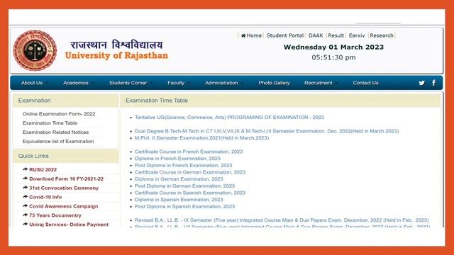 Rajasthan University UG Examination Time Table 2023 ll RU UG Date Sheet Aa Gayi Kya ? смотреть онлайн
