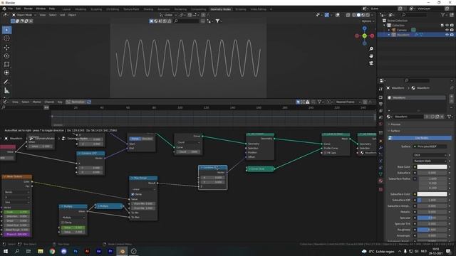 Geometry Nodes Blender 3.0 [Audio visualizer Waveform] смотреть онлайн