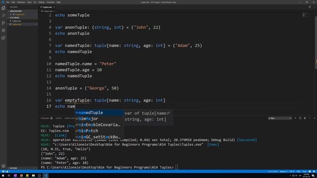 Nim for Beginners #14 Tuples смотреть онлайн