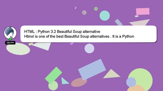 HTML : Python 3.2 Beautiful Soup alternative смотреть онлайн