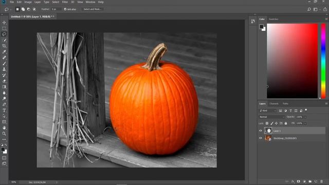 How to Leave Only One Color in a Photo in Photoshop смотреть онлайн