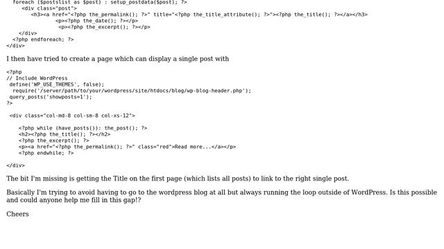 Wordpress: Running the Loop outside of WordPress смотреть онлайн