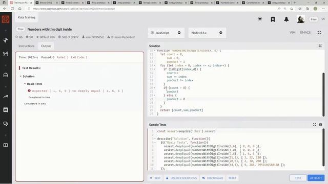 Codewars 7 kyu Numbers with This Digit Inside JavaScript смотреть онлайн