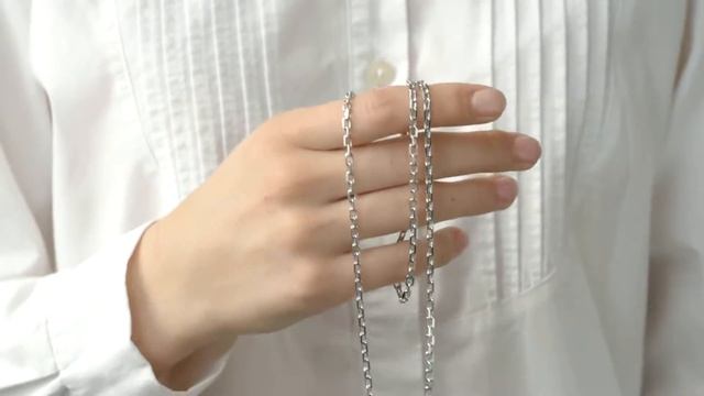Серебряная цепочка. Якорное плетение 3 мм (родий) смотреть онлайн