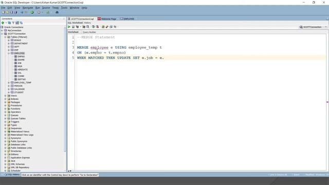 MERGE Statement in Oracle with Example || Oracle Database Tutorial смотреть онлайн
