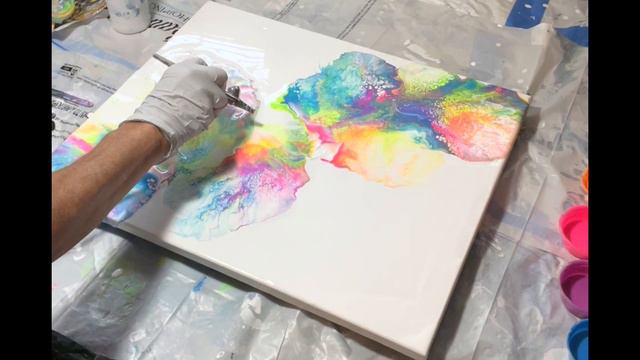 #96 - Telephone Game, “Visual Conversation Continues” Collaboration,” Acrylic Paint Pour смотреть онлайн