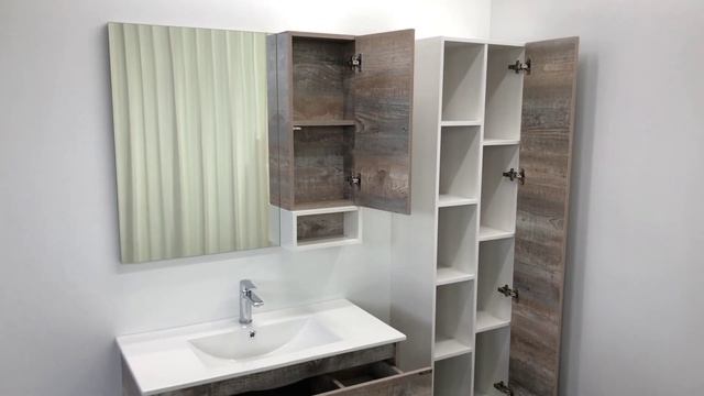 Зеркало со шкафом Comforty Турин 90 4136265 Дуб бежевый смотреть онлайн