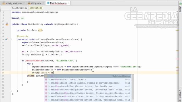 Curso Android desde cero #28 | Almacenamiento de datos – Sistema interno de ficheros смотреть онлайн