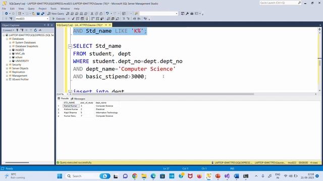 MCS023 Q1d | write SQL queries for the following смотреть онлайн