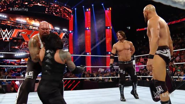 Roman Reigns & The Usos vs. AJ Styles, Luke Gallows & Karl Anderson: Raw, 2. Mai 2016 смотреть онлайн