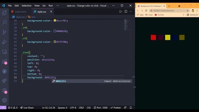 Change Background Color On Click - HTML, CSS And JavaScript смотреть онлайн