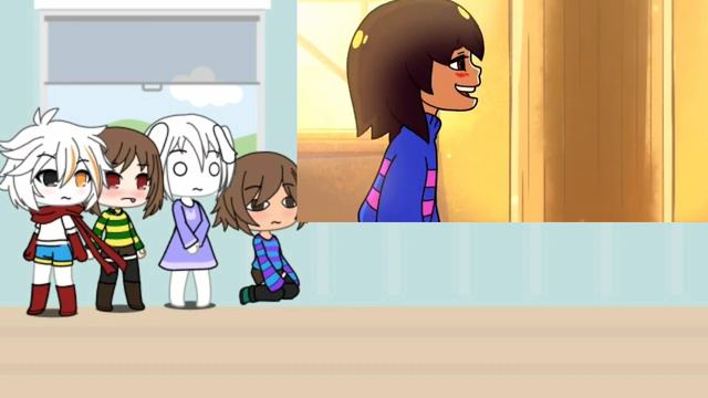 Toriel, Papyrus, Frisk, Chara react to Sans nightmare. смотреть онлайн