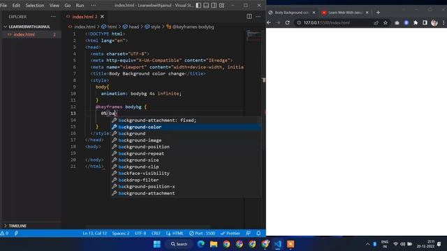 HTML Background Color Change Animation | Body Background Color Change in HTML using CSS @Keyframes смотреть онлайн