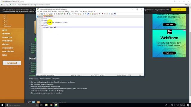 Notepad++ download and creating first html file смотреть онлайн