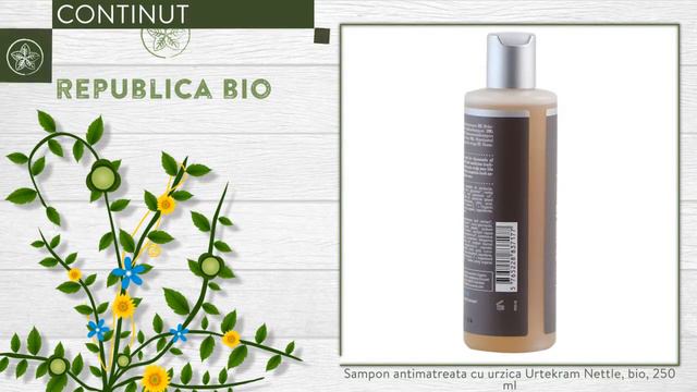 Sampon Antimatreata Cu Urzica Urtekram Nettle, Bio, 250 Ml