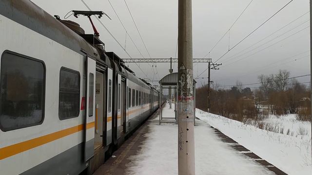 Электропоезд ЭП2Д-0027 ЦППК платформа Орудьево 25.02.2021 смотреть онлайн