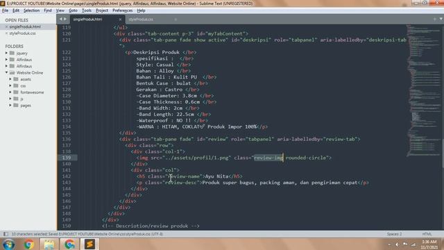 Membuat Website Toko Online Menggunakan Bootstrap 5 #9. Deskripsi & Review Produk смотреть онлайн