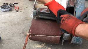 Установка наждачки в паркето шлифовальную машину СО 206. Как ей работать