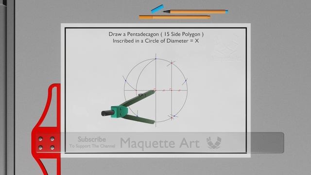 How to Draw a Pentadecagon (15 Side Polygon) Inscribed in a Circle смотреть онлайн