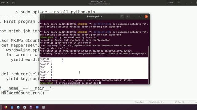 Lesson 11 Python MRJob installing and testing смотреть онлайн