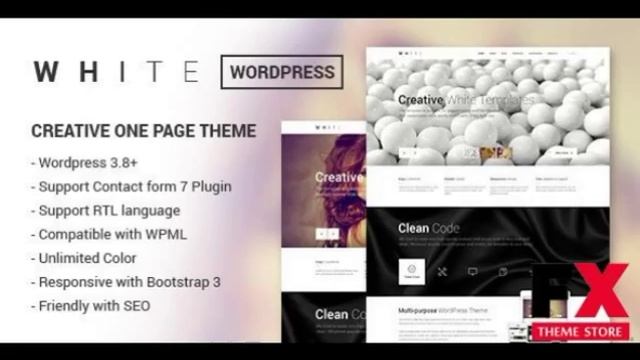 Preview WHITE - Creative One Page WordPress Theme TForest смотреть онлайн