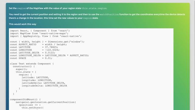 React-Native-Maps don't seem to rerender once the geo location is acquired смотреть онлайн