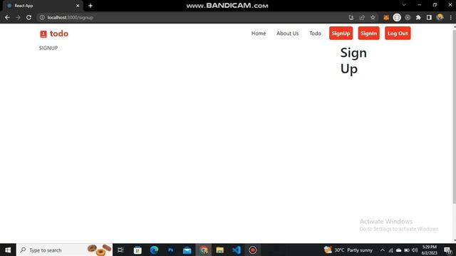 TODO MERN APP | REACT ROUTER DOM | SIGNUP FUNCTIONALITY IN REACT JS | MERN STACK PROJECTS | PART-6 смотреть онлайн
