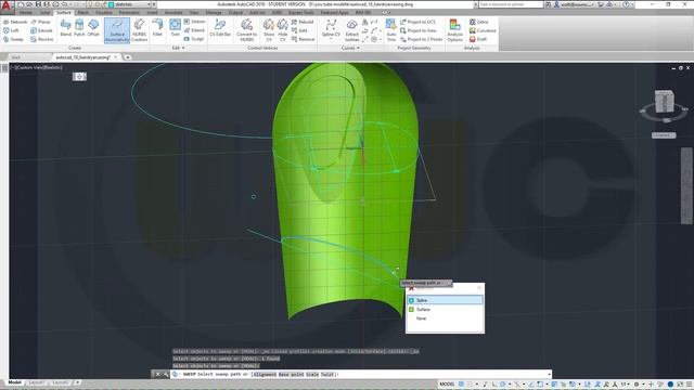 12.1 Hair Dryer Casing V2 - Autocad 2018 Training - Surfaces смотреть онлайн