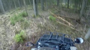 Квадроцикл #11 в лесу по бездорожью апрель CfMoto 500 2a