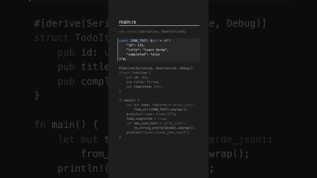 Работа с JSON в языке Rust смотреть онлайн