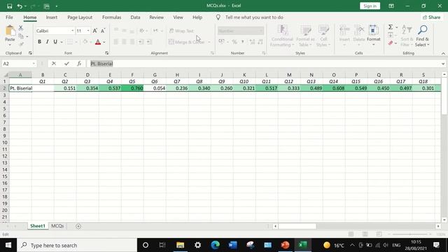Assessing exam questions (MCQs) Item discrimination II analysis in Excel Point Biserial Correlation смотреть онлайн
