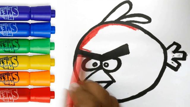How to Draw angrybirds easy kids art lesson смотреть онлайн