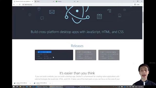 Electron tutorial 1 Installing node and Electron смотреть онлайн