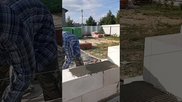 кладка газосиликатных блоков на клей-цемент