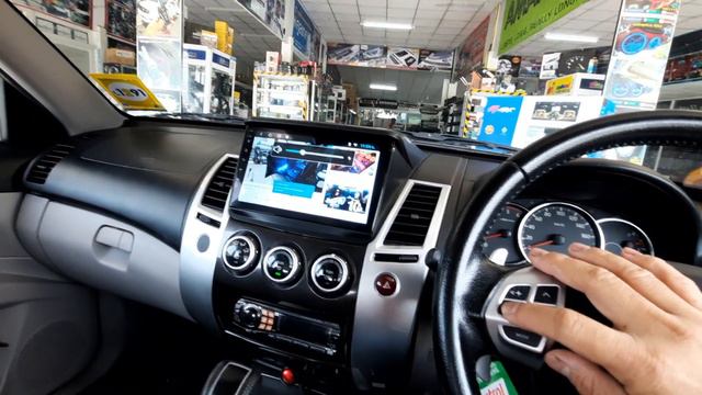 Mitsubishi Pajero Sport ติดตั้งจอ Android 9 นิ้วตรงรุ่น แบบเสียบปลั๊ก