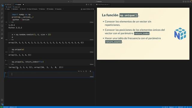 42 Numpy. La función unique() смотреть онлайн