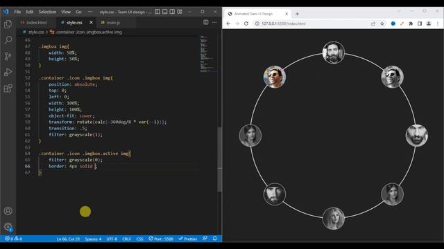 Animated Circular Team UI Design using HTML, CSS & JavaScript смотреть онлайн