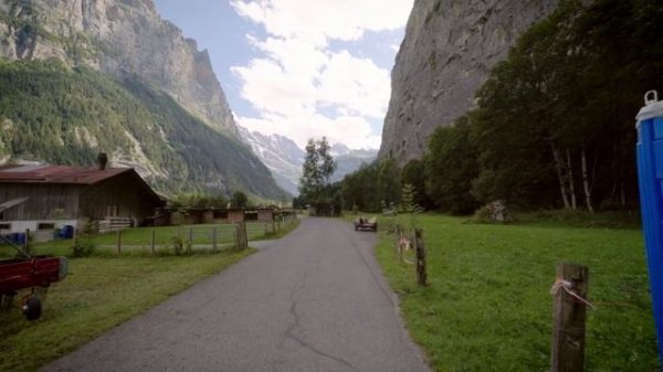 4K City Walks: Walking Lauterbrunnen Valley Switzerland  - Virtual Walk Walking Treadmill Video
