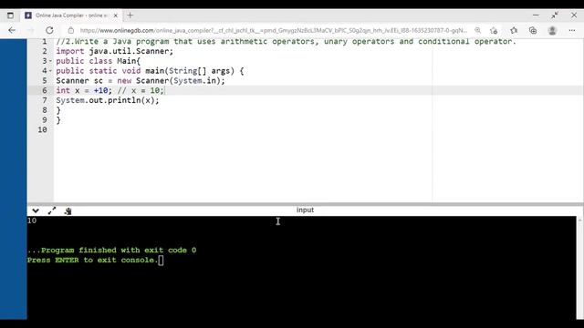 #118 | Write a Java program that uses arithmetic , unary and conditional operators смотреть онлайн
