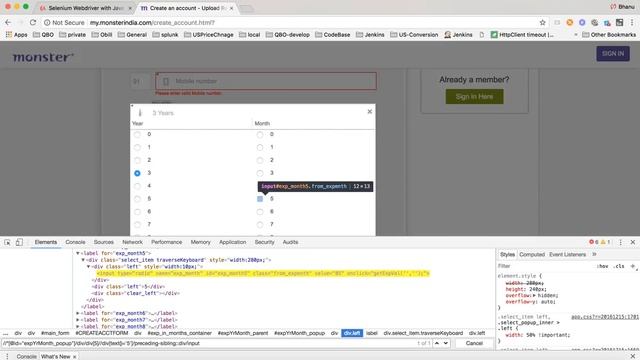 Radio Button and Auto Suggestion textBox in Selenium смотреть онлайн
