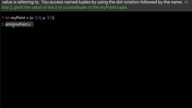 Learn Swift: Create a named tuple (Chapter 11 Lesson 3) смотреть онлайн