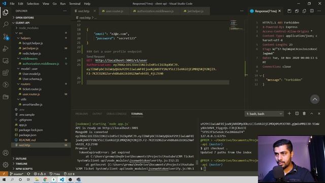 Build A Node REST API [2020] - Node Authorization API With JWT - #9 Build MERN Stack CRM System смотреть онлайн