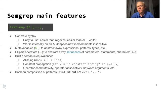 OCaml Workshop 2021 - Semgrep a fast lightweight polyglot static analysis tool to find bugs смотреть онлайн