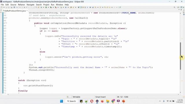 Apache Kafka Producer Callbacks (Producer without Keys) | Java Kafka Producer code смотреть онлайн