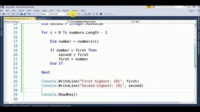 array second highest integer in vb.net смотреть онлайн