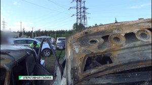 Пожар на спецстоянке в Бийске. Горели арестованные автомобили (24.05.21г., Бийское телевидение)