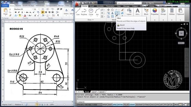 MASTER OF ENGINEERING AutoCAD 2012 - Modelo 2D - 02 смотреть онлайн