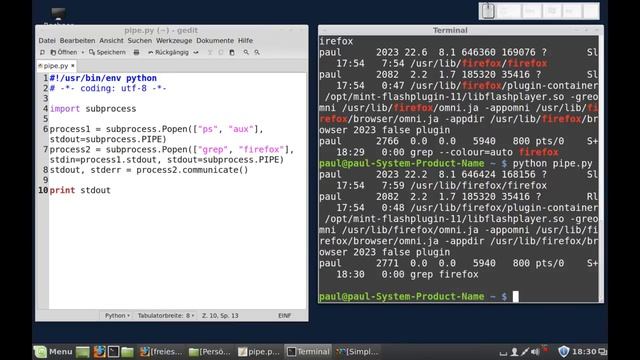 Python-Programmierung - subprocess - Pipes verwenden смотреть онлайн
